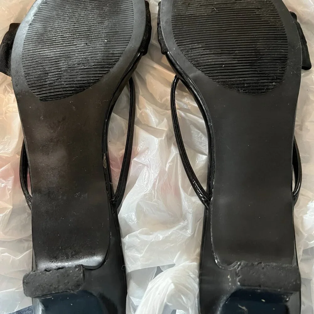 CATO slip-on black sandals with 2-inch heels - size: 9.5